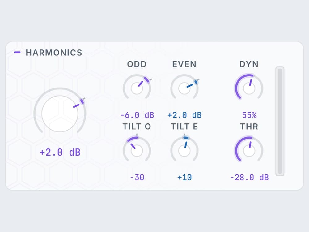 HARMONICS · Odd and even offsets, tilt and dynamics